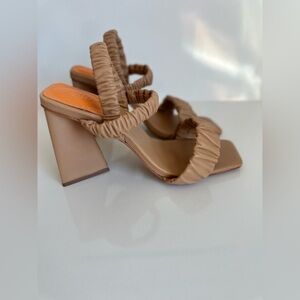 SCHUTZ  Slingback Strap Open Toe Block High Block Heel Sandals